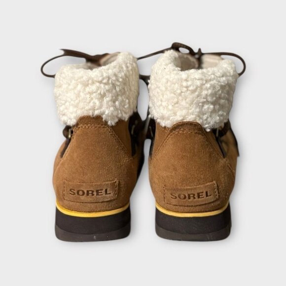 Sorel Women's Harlow Lace Cozy Boot 9 Waterproof Leather Ankle Booties Worn 2x - Picture 4 of 9
